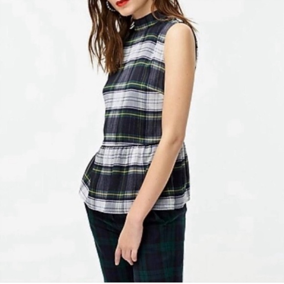 J. Crew | Sleeveless Peplum
Gilded Highland Tartan Plaid, Large - Picture 3 of 10